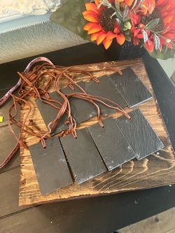 Slate Tags With Leather Cord