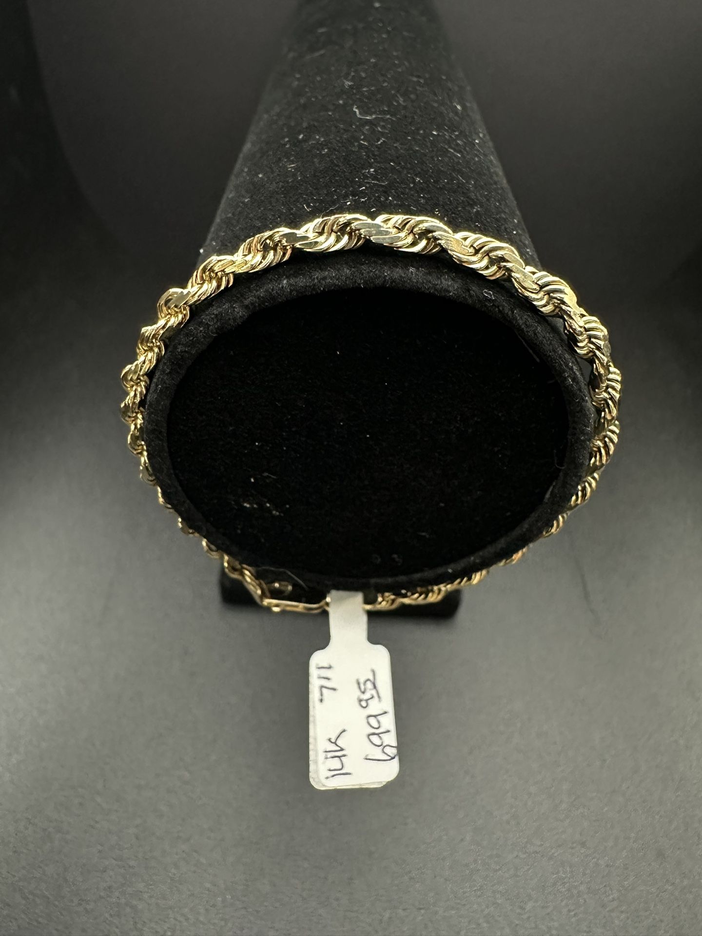 14k Yellow gold rope chain bracelet