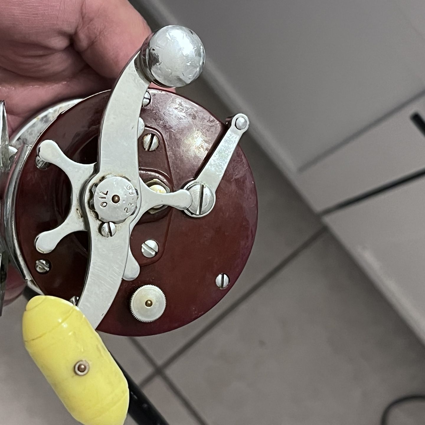 1970s fishing reels Penn Reels Peer 209 Fishing Reel - Red with Yellow Handle - 1970s Vintage  for Sale in Alexandria, VA