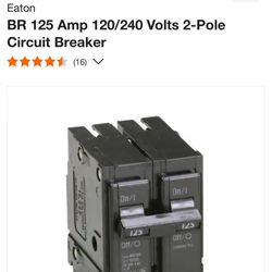 Eaton BR 125 Amp 120/240 Volts 2-Pole Circuit Breaker