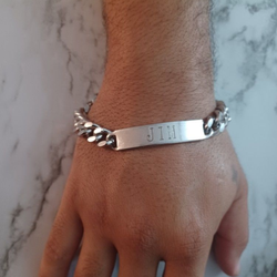 Custom silver "Jim" name bracelet