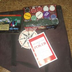 Poker Table And New Texas Holden Game Never Opened. Marlboro Table Fold Out And Carry Goog Shape