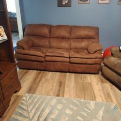 Microfiber Sleeper Sofa 79" Brown 