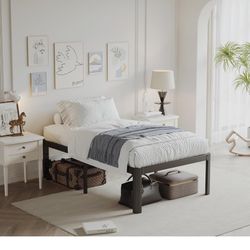 ✳️Brand New | 🛏️ 14” Twin Metal Bed Frame – No Box Spring Needed! 💪🖤 Easy Setup, Heavy Duty, Quiet!