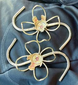 MCM Lustre Magic Finish Metal  Atomic Style Candleholders  Set of 2