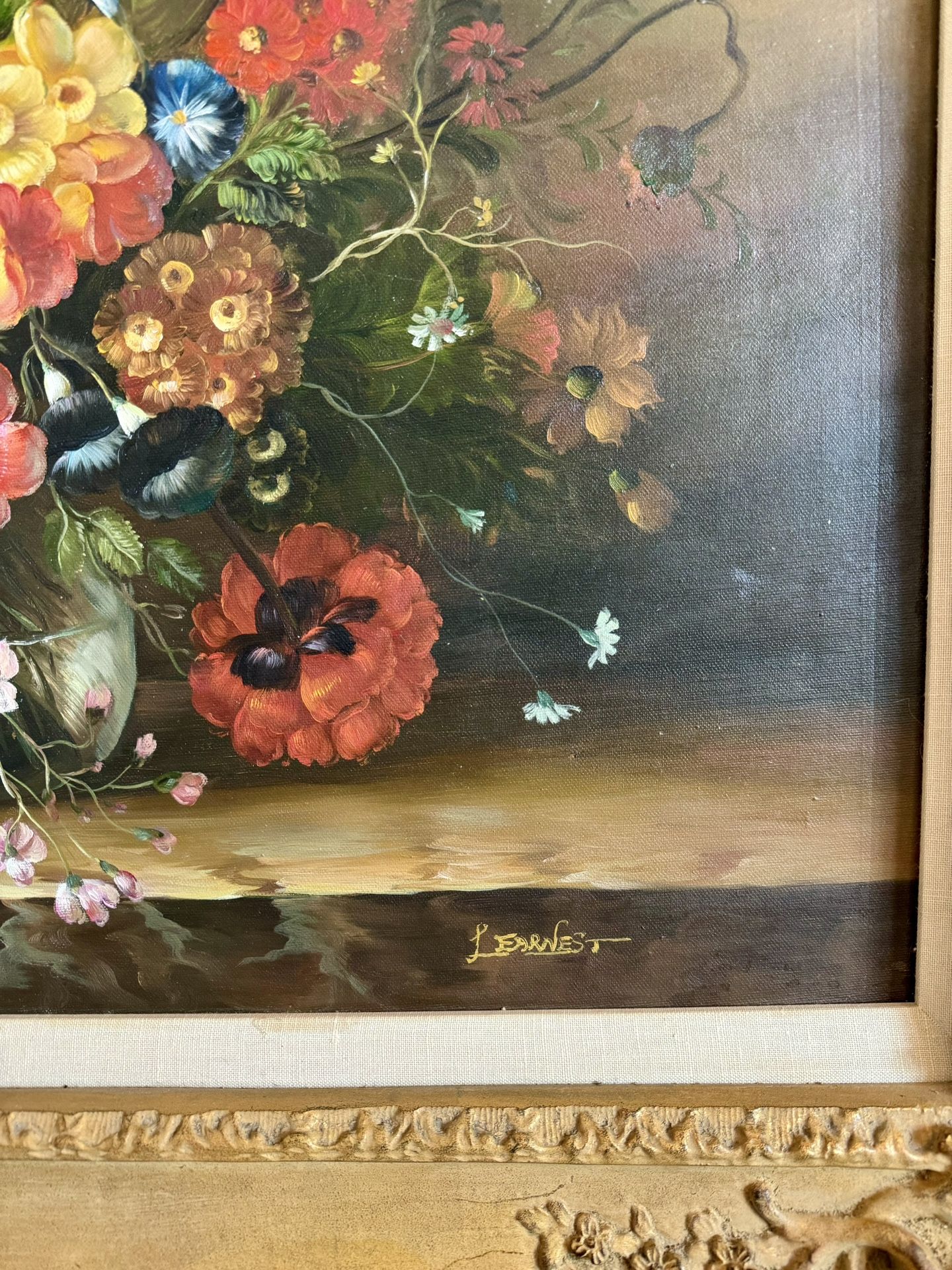 GORGEOUS OIL PAINTING WITH BEAUTIFUL FRAME AND SIGNATURE