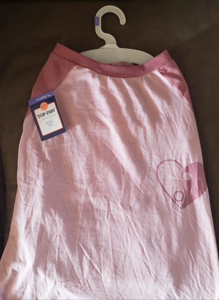 Pink Heart Brand New Top Paw Size X-Large Dog Shirt
