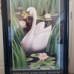 Kenneth Martin Framed Swan Poster

