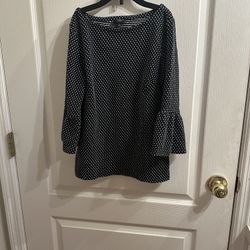 Talbots Black & White Polka Dot Blouse