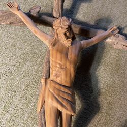 ALL WOOD 28”x18” Cross Signed 2002 