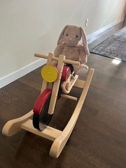 Solid Wood Rocking Motorcycle