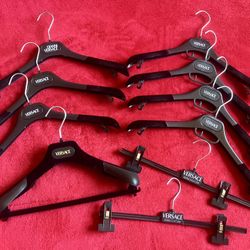 Lot 10 GIANNI VERSACE STORE SUIT JACKET SHIRT DRESS CLOTHE HANGERS Partly Velvet ‼️ more Authentic VERSACE Here ... ‼️