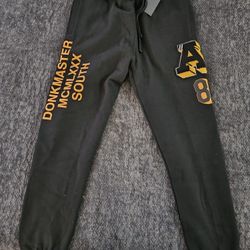 NWT AKOO Mens Black Yellow Donk Master Print Graphic Jogger Sweatpants Pants 2XL MSRP $125