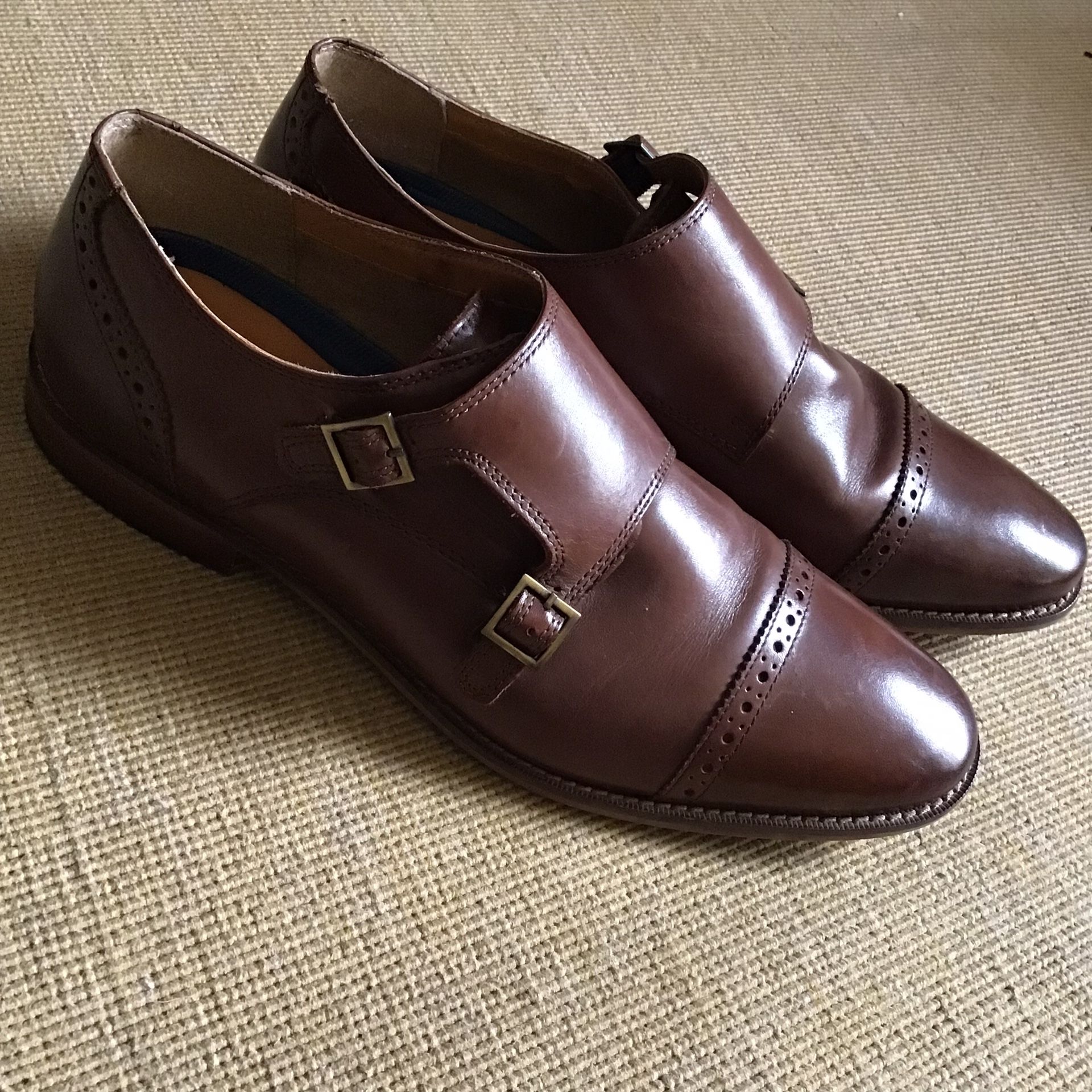 Florsheim Brown Rucci Monk Strap Slip-On Dress Shoes (11.5)