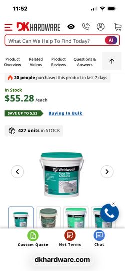 5 1 gallon bucket of tile adhesive
