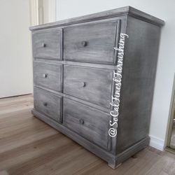 Grey Wood Dresser 
