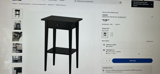 IKEA Hemnes nightstand/ side table/ plant stand