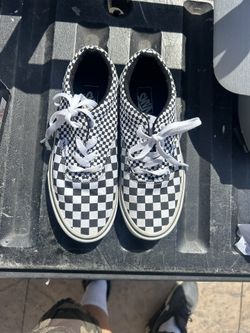 Vans SIZE 4Youth Black and White Checkered Lace up Sneakers