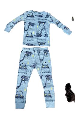Just One You By Carters  Boys Tractors Pyjamas , Two Pieces Size 18M Blue