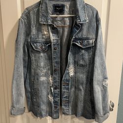 Men’s XL Distressed Jean Jacket 