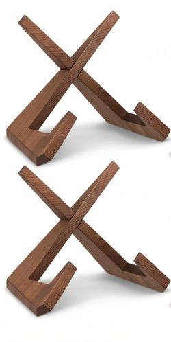 2 PCS Wooden Plate Stands, 6.5 Inch Plate Stand for Display