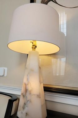 BRAND NEW 2-Way Top & Bottom Oxyn Tall Table Accent Decorative Lamp w/Silk Lampshade