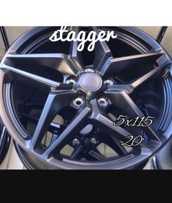 ​20" Staggered Wheels | Bolt Pattern: 5x120 ​Get that aggressive rear-wheel drive setup! Premium 20-inch staggered wheels (wider in the rear) with the