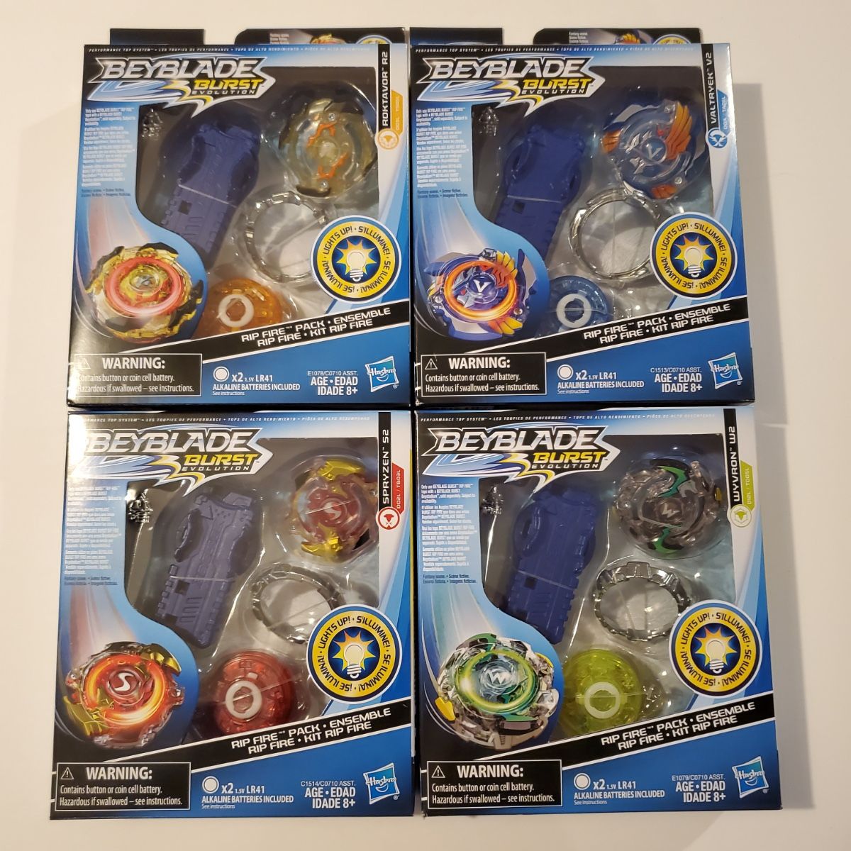 Beyblade Burst RipFire Lot of 4 different colors