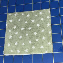 Flannel Fabric 5” Rotary Cut Squares -56 Squares, Green With Stars 