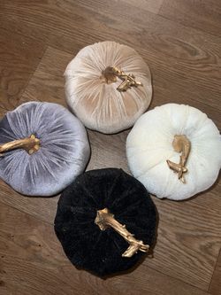 Christmas Pumpkin Decoration Cream, White Silver Black