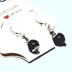 Silver, Purple Bead, Pierced Earrings