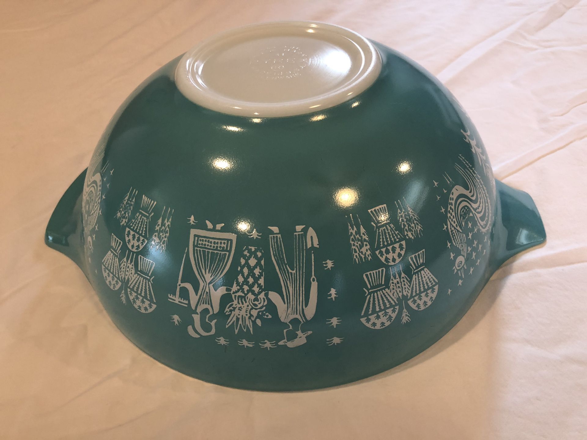 Vintage Pyrex Amish Butterprint 444 Cinderella Bowl Turquoise