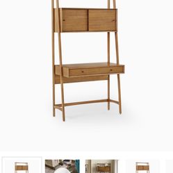 West Elm Midcentury Style Desk And Shelves Chair Included