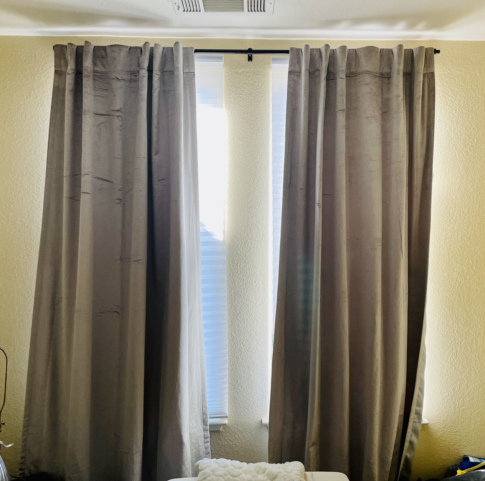 West Elm Velvet Platinum Gray Blackout Panels