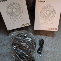 Portable Clip On Fan Rechargeable 3 Speeds 
