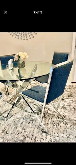 💙 Set of Blue & Navy Dining Chairs – Strong & Stylish 💙