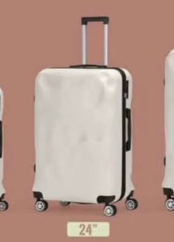 White 24-Inch Hardshell Spinner Luggage