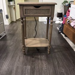Nightstand With Drawer And Charging Ports