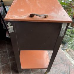 Vintage Rolling Metal Cabinet 