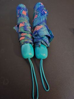 Compact Umbrellas Tropical Flamingo Print – Set of 2