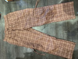Brown plaid street style fashion pants
