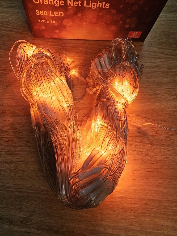 Halloween 360 LED Net Lights, 12FT x 5 FT Connectable String Lights with 8 Lighting Modes, Halloween Decorations for Party Carnival Supplies, Indoor O