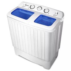 Portable Washing Machine And Spin Dryer— Costway Portable Mini Compact Twin Tub 20lb Washing Machine Washer Spin Dryer