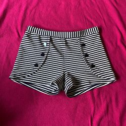 Black & white striped shorts  