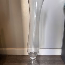 5.5×23.5 reversible glass vase clear