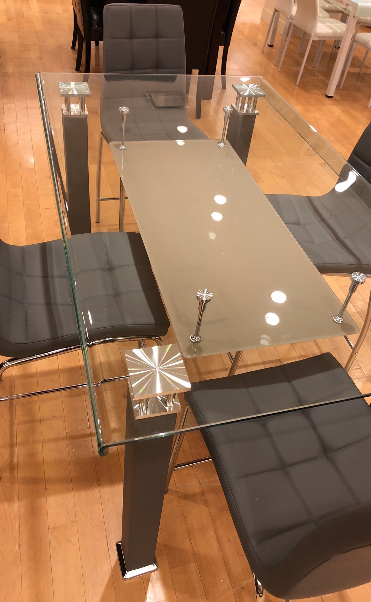 Glass Dining table with chairs