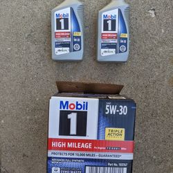 5w30 Mobil 1 High Mileage Motor Oil - 8 Quarts 