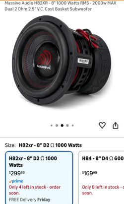 Two 8’ massive hippo 1000 watt subs new in there box