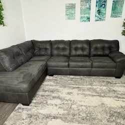 Dark Gray Sectional Couch (Can Deliver) 