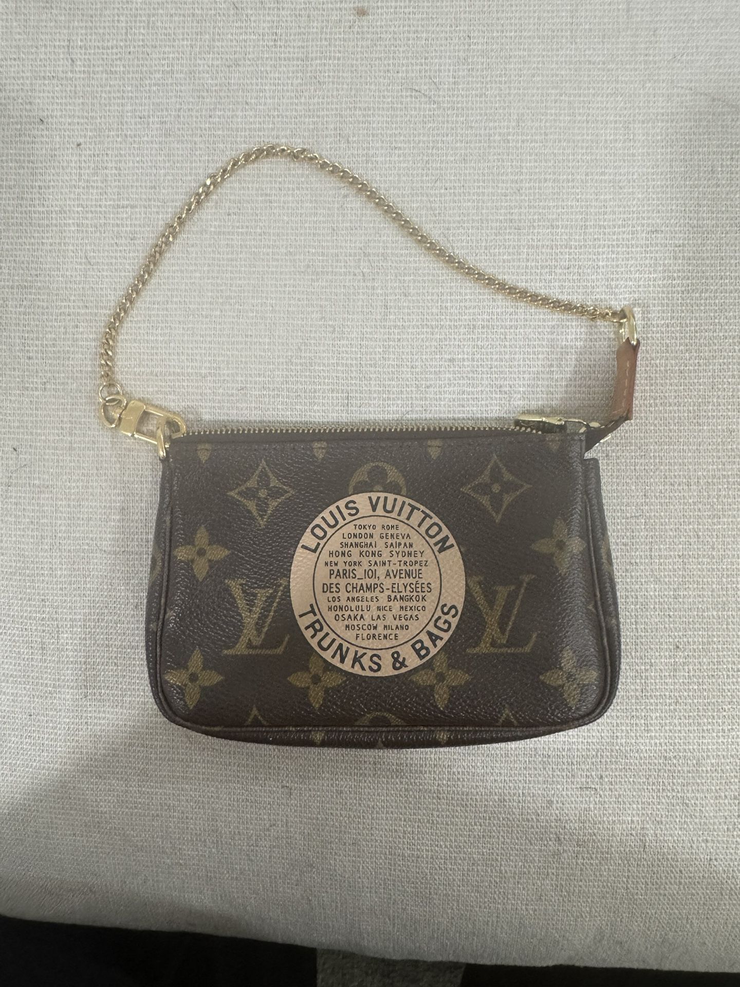 Louis Vuitton Pochette Accessoires Monogram Shoulder Bag Mini Brown Canvas